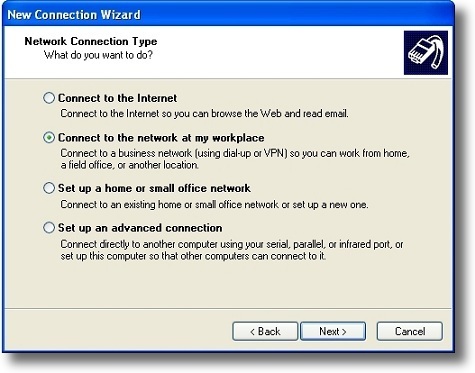 Microsoft Windows XP L2TP configure VPN connection