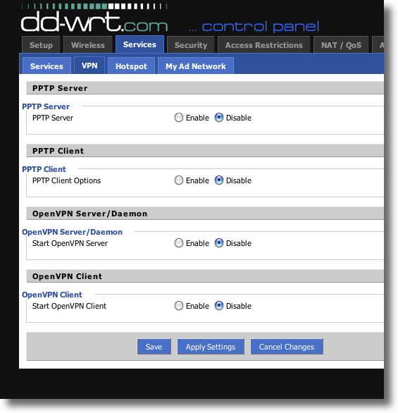 DDWRT VPN Services setting