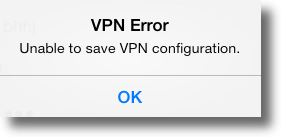 Apple iPad PPTP VPN error