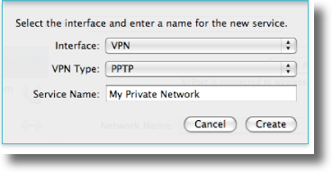 Apple OSX choose VPN type
