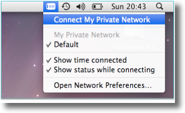 Apple OSX PPTP connect to VPN