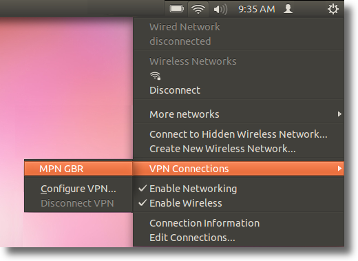 Ubuntu connect to PPTP VPN
