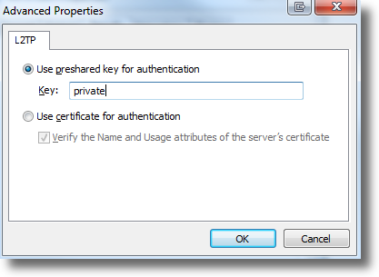 Windows 7 enter L2TP preshared key 