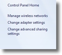 Windows 7 network panel change adapter settings