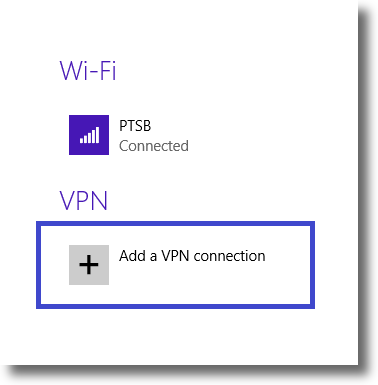 Windows 8.1 add VPN connection