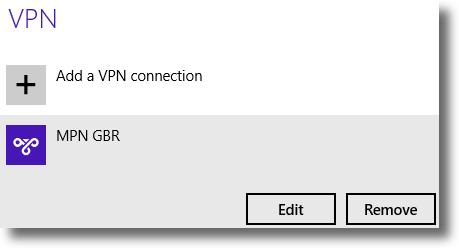 Windows 8.1 Edit VPN settings