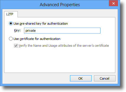 Windows 8 L2TP preshared key