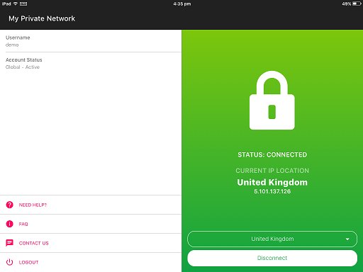 Apple iPad VPN Manager App