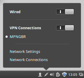 linux mint PPTP VPN connected