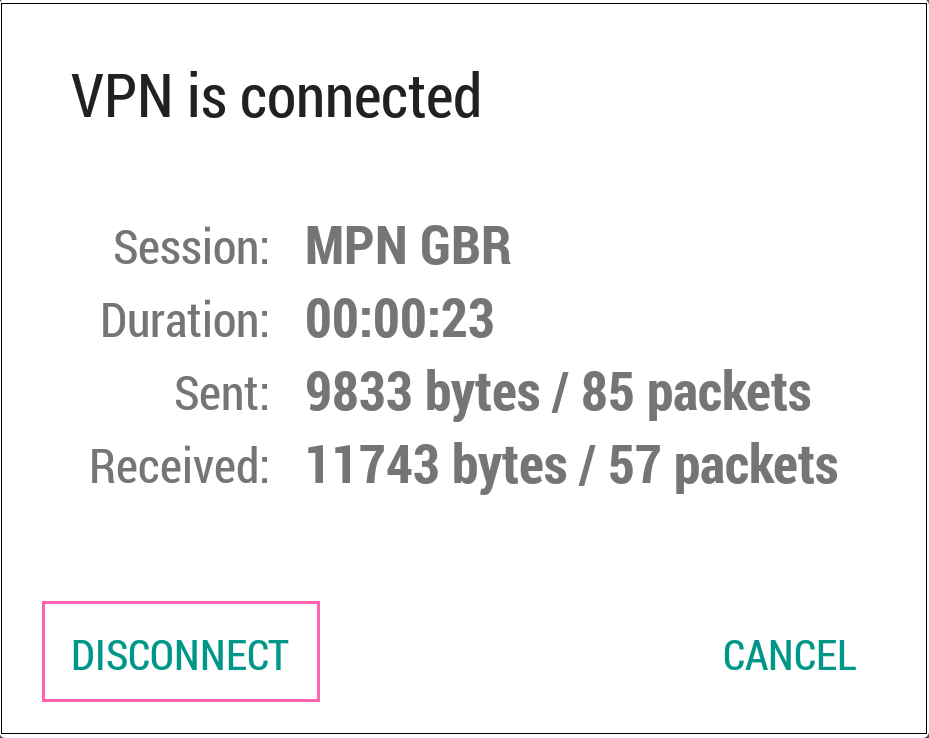 Disconnecting from Android PPTP VPN
