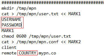 DDWRT MPN OpenVPN Script details to be changed