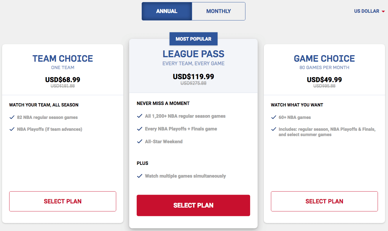 nhl league pass price