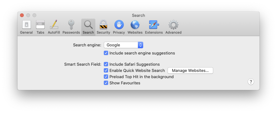 on the search preferences page, click on the search engine drop down